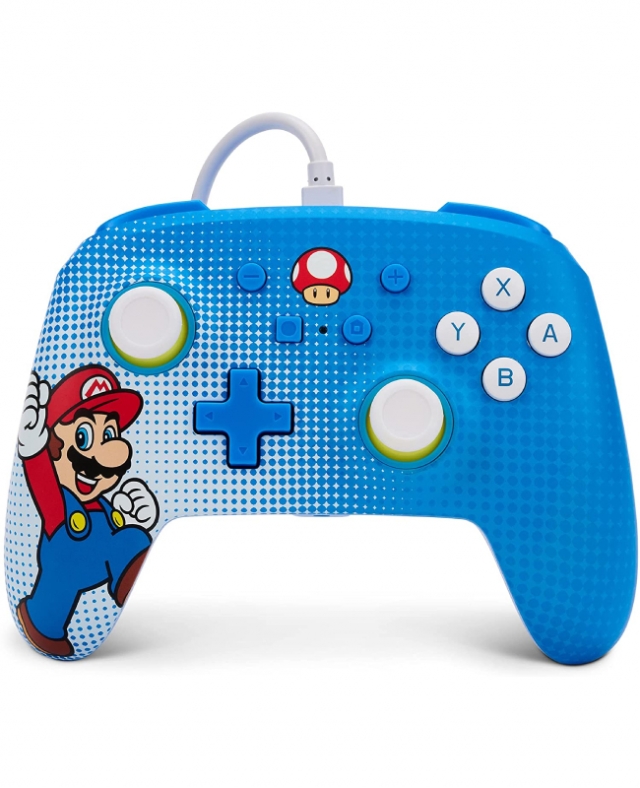 Comando Oficial PowerA Mario Pop Art Com Fios Switch