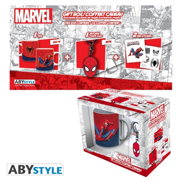 Caneca Gift Box MARVEL Spider-man (320ml) + Porta-Chaves + Autocolantes