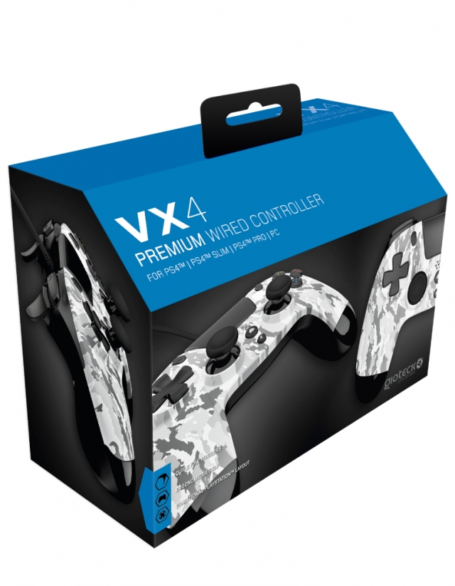 COMANDO GIOTECK VX4 Premium Com Fios Grey Camo PS4 | PC