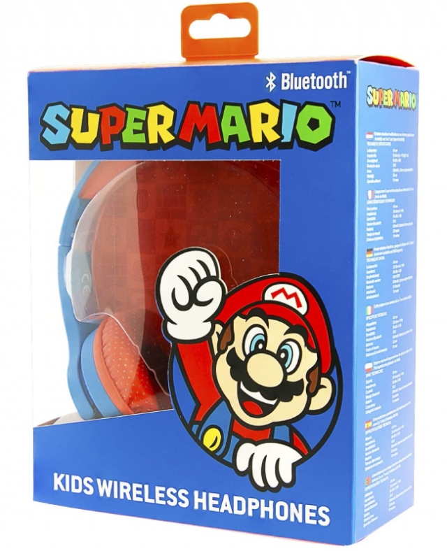 Auscultadores Gaming Sem Fios Junior - Azul/Vermelho Super Mario PC