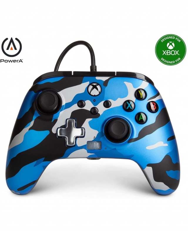 Comando PowerA Com Fios Azul Camoflado Xbox One | Series X | PC